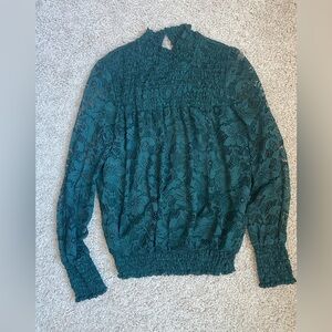 Green lace blouse size small